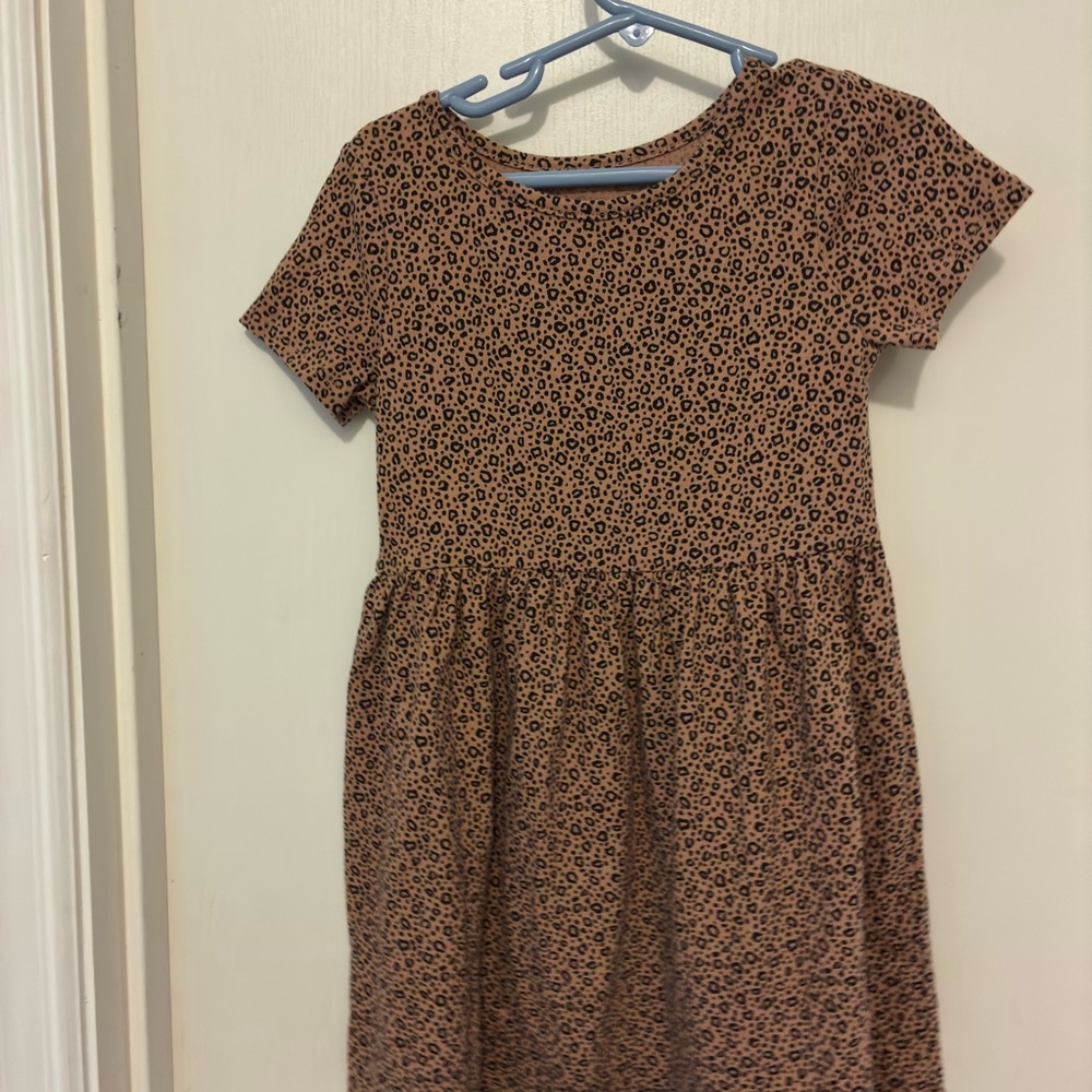 Cat & Jack Brown Leopard Print Casual Girls Dress